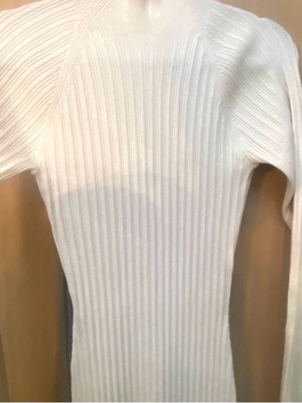 Wilfred Ribbed Long Sleeve Cream Knit Maxi Dress